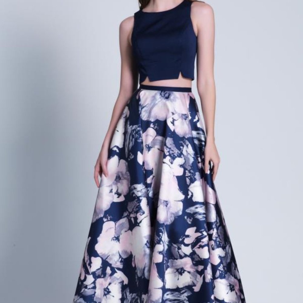 Dave & Johnny formal two piece gown, wedding guess